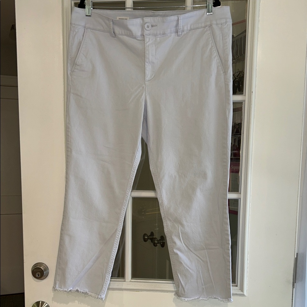 LOFT Light Blue Girlfriend Chino Cropped Pants size 16